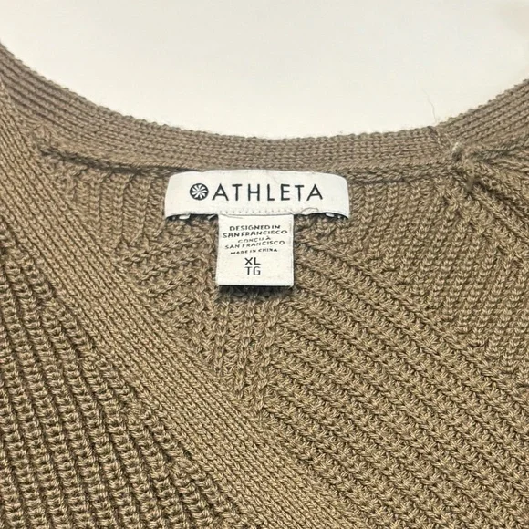 Athleta Hanover V Neck Sweater | Brown Size XL - Picture 10 of 10